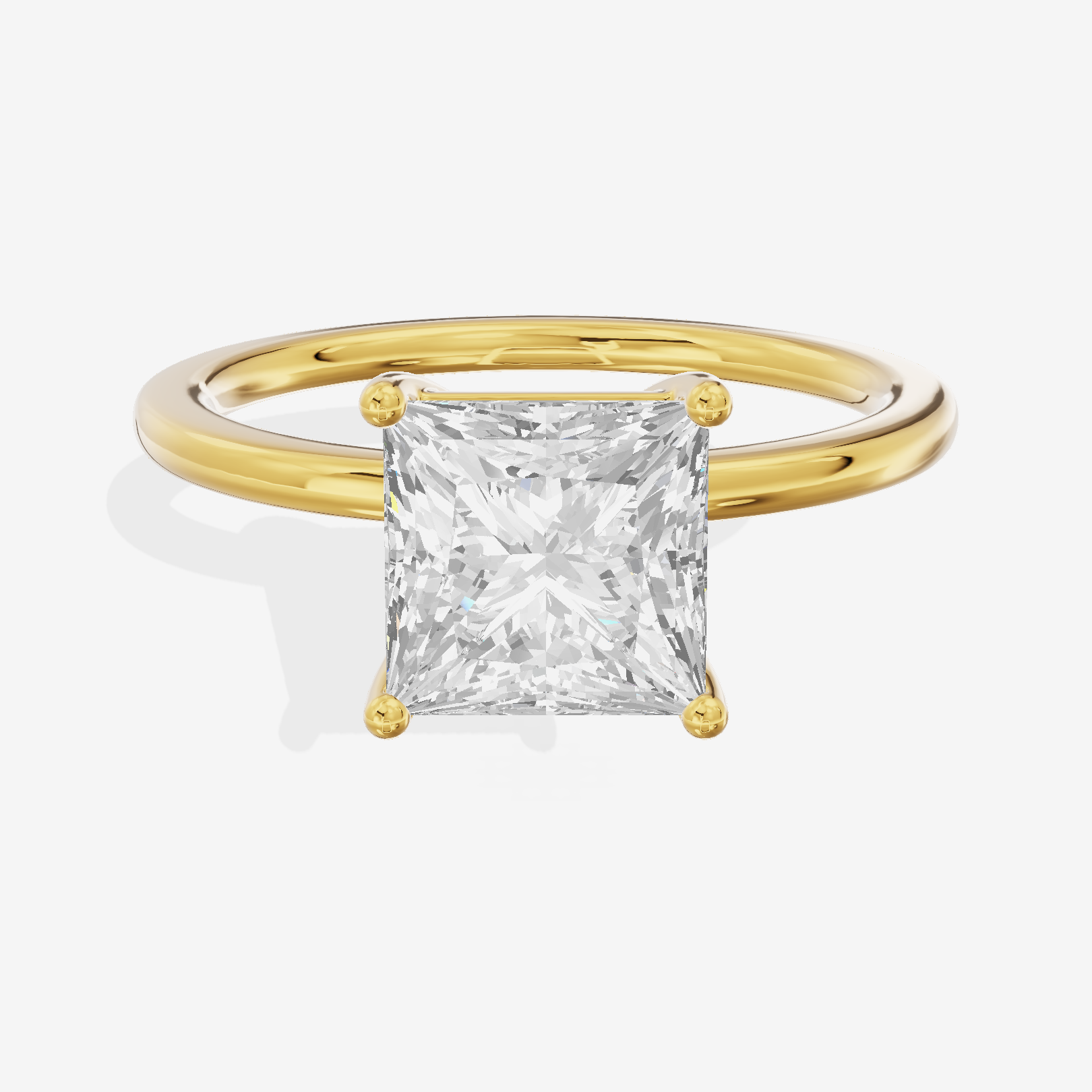 Eversince 1.4mm Princess Solitaire Engagement Ring in 14K Yellow Gold