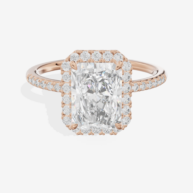 Vowsae Halo Radiant Engagement Ring (1/5 ct. tw.) in 18K Rose Gold