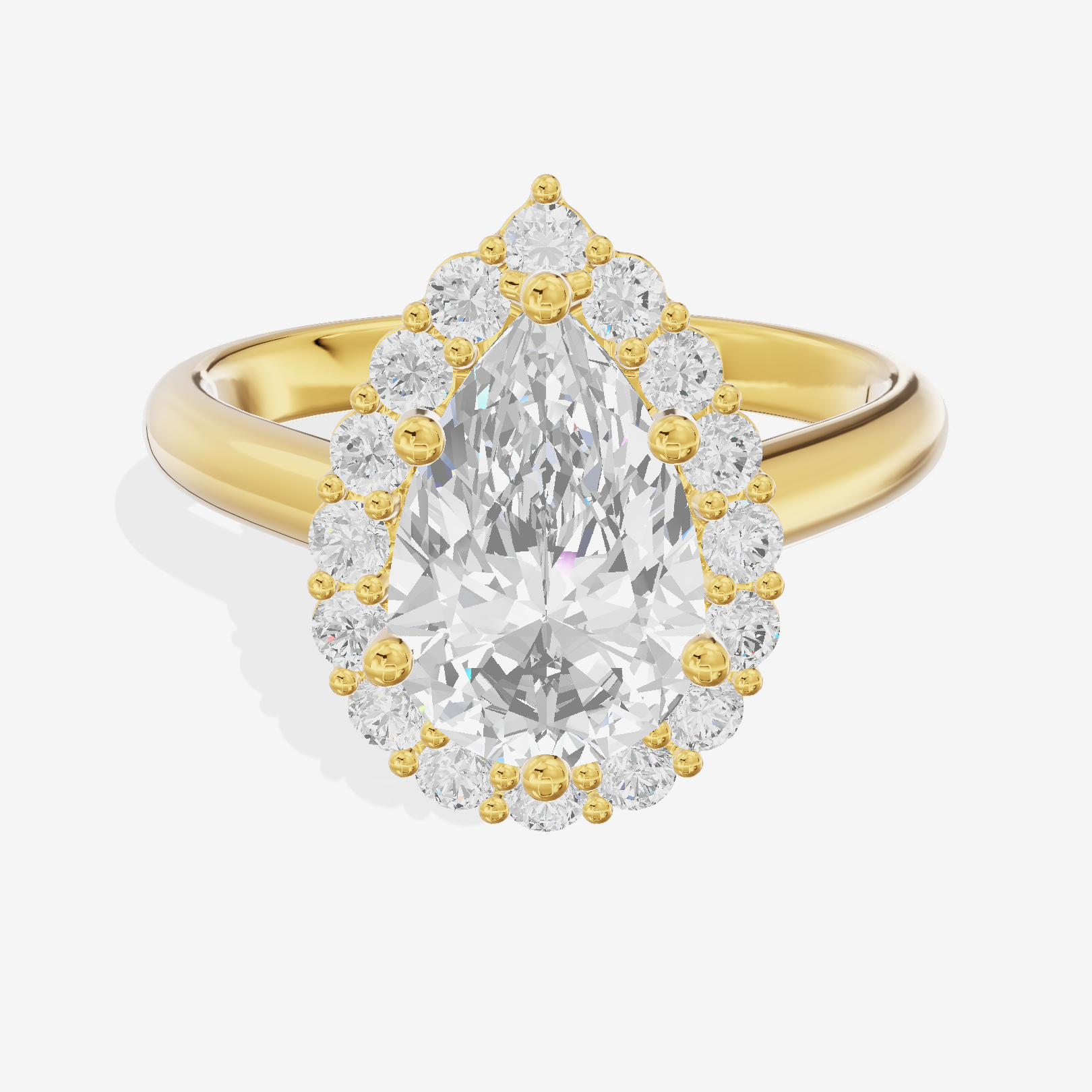 Liviana Pear Halo Engagement Ring (2/5 ct. tw.) in 18K Yellow Gold