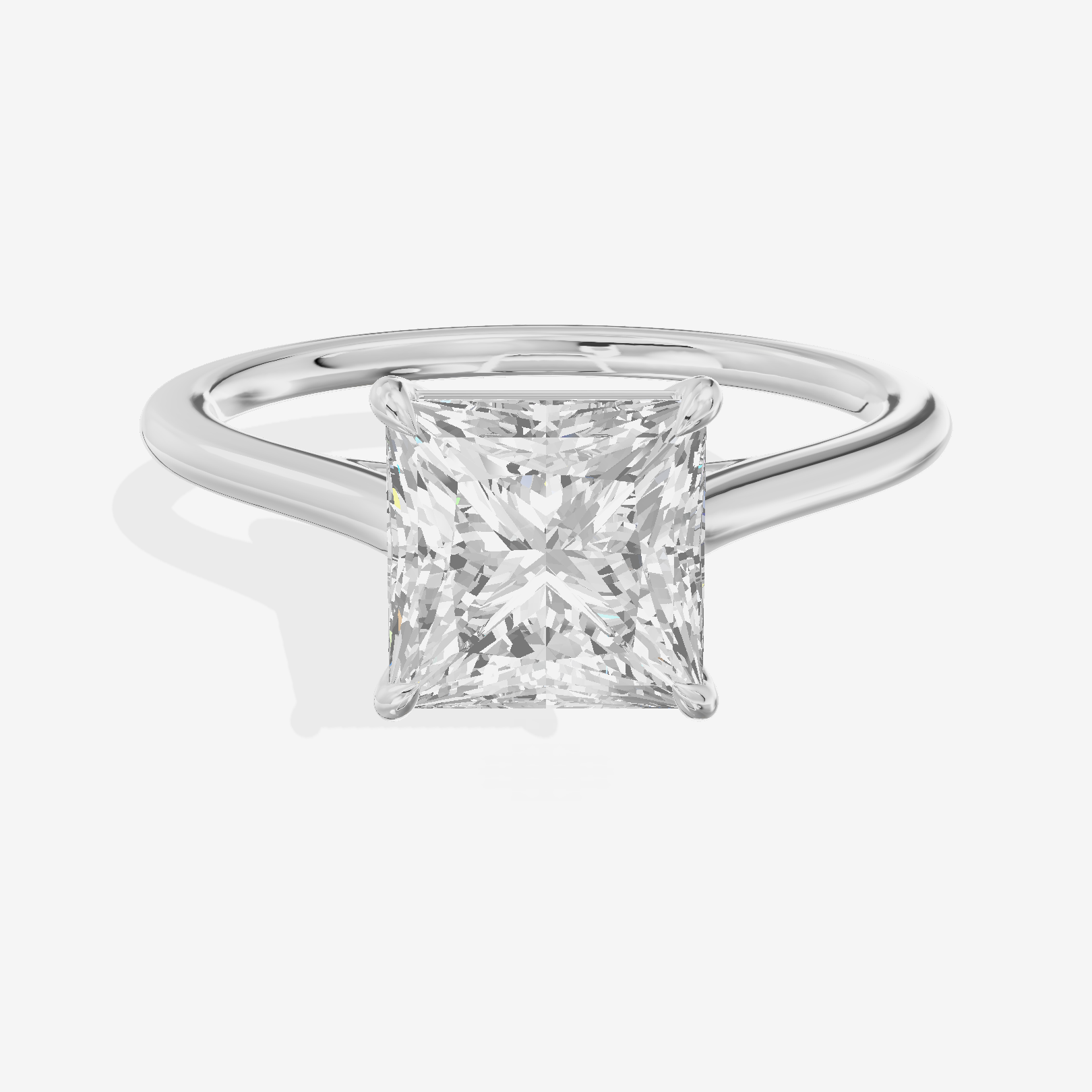 One of One 1.4mm Princess Solitaire Engagement Ring in 14K White Gold