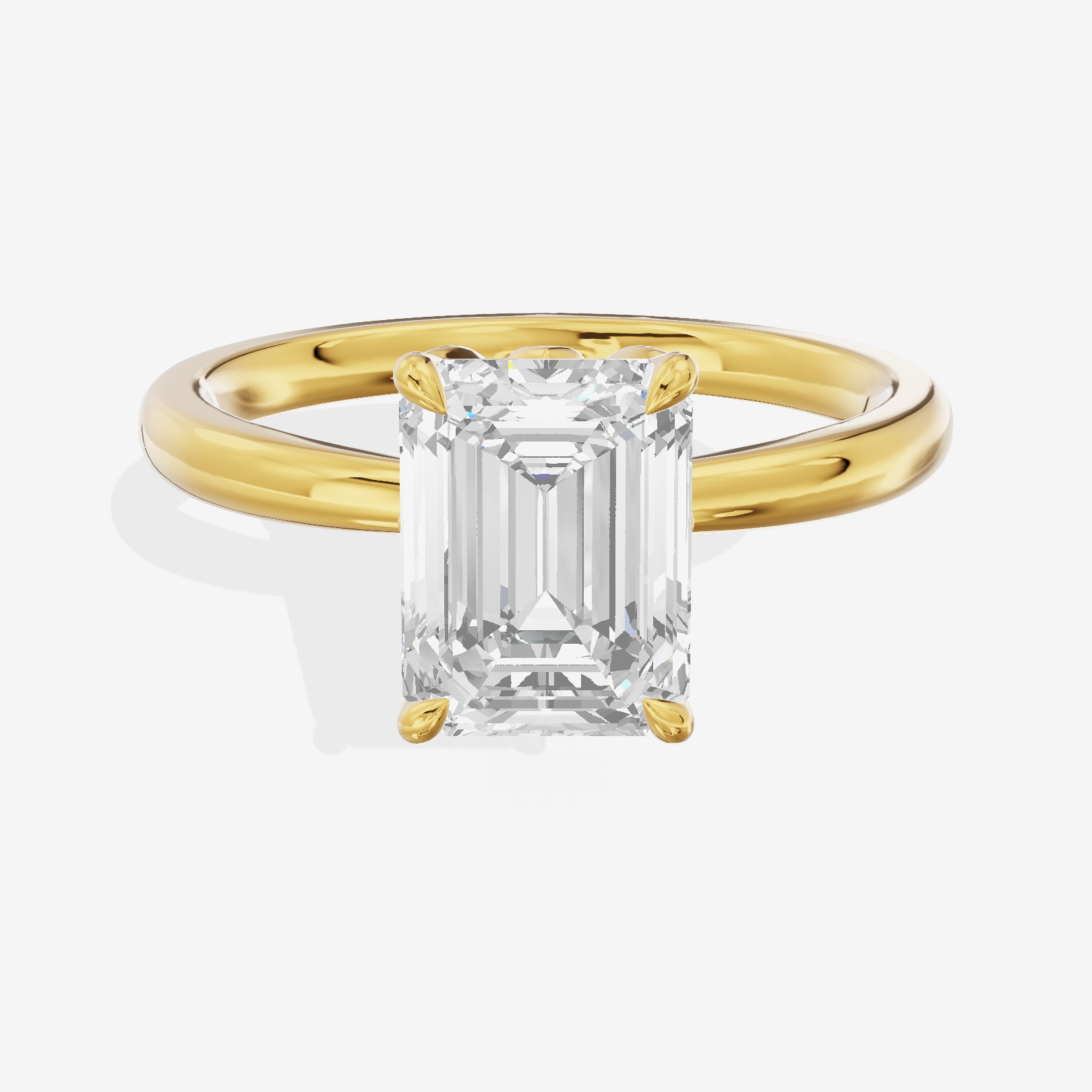 Eversince Solitaire 2mm Emerald Engagement Ring in 18K Yellow Gold