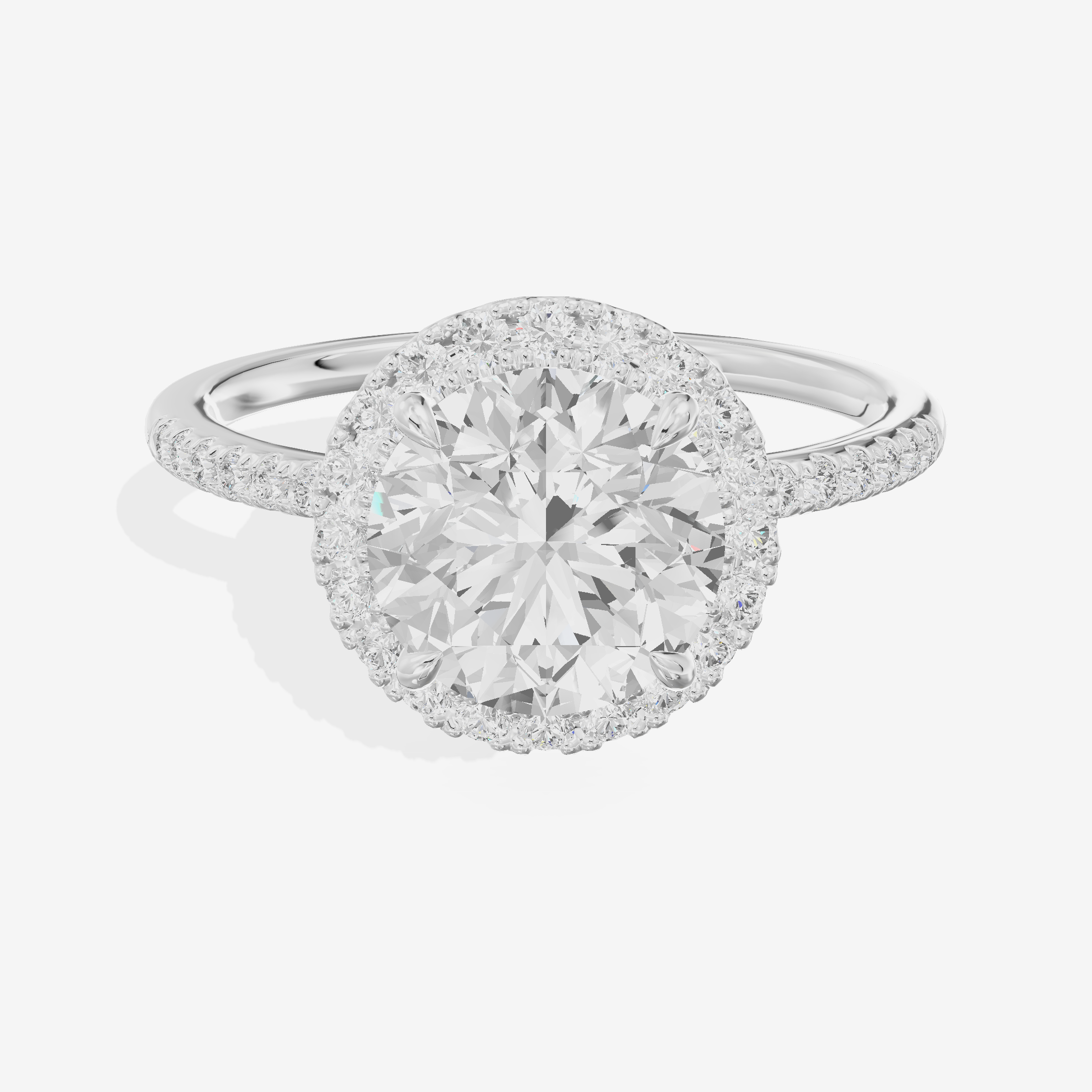Luxe Linger Round Halo Engagement Ring (1/2 ct. tw.) in 18K White Gold