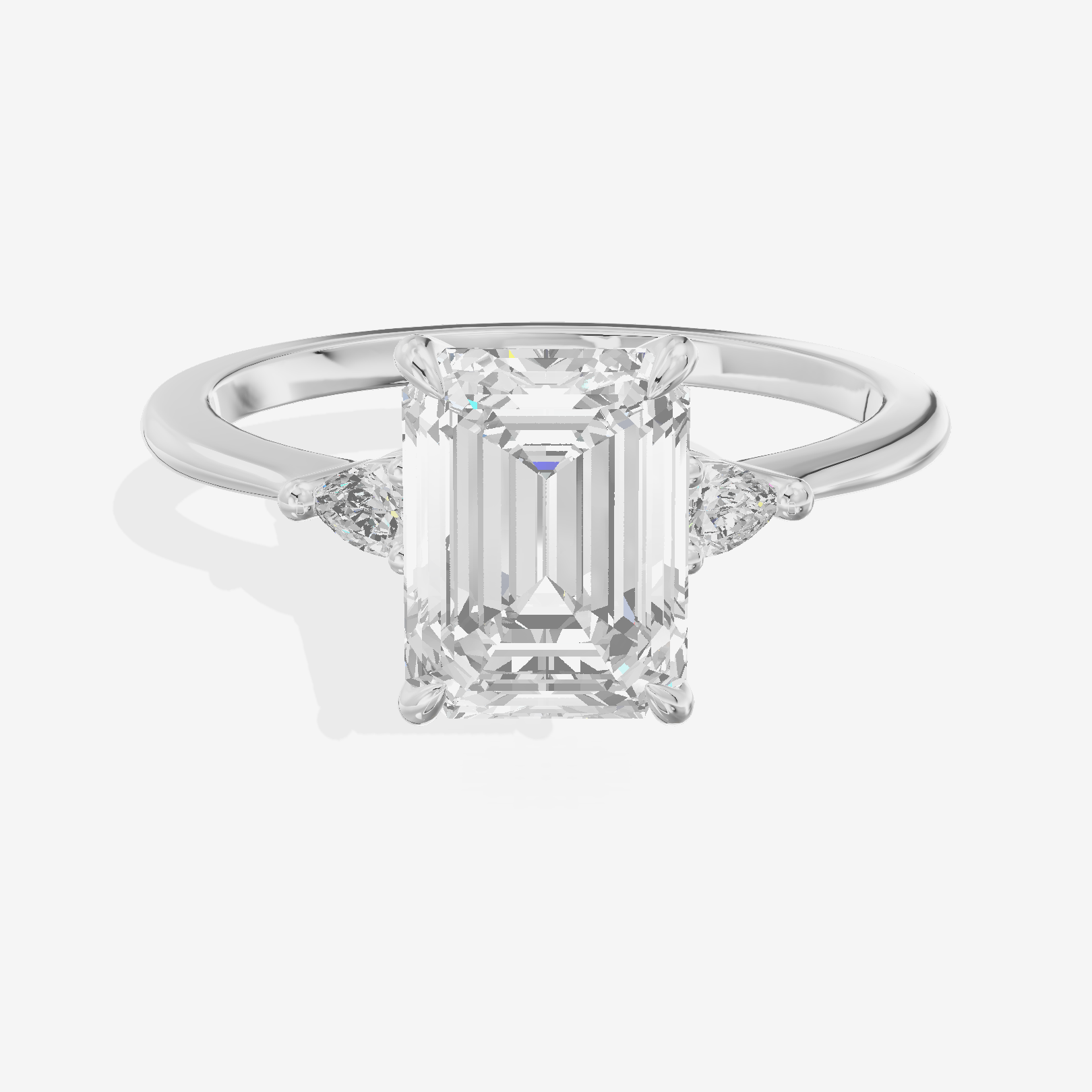 Lateria Three Stone Emerald Engagement Ring (1/2 ct. tw.) in Platinum