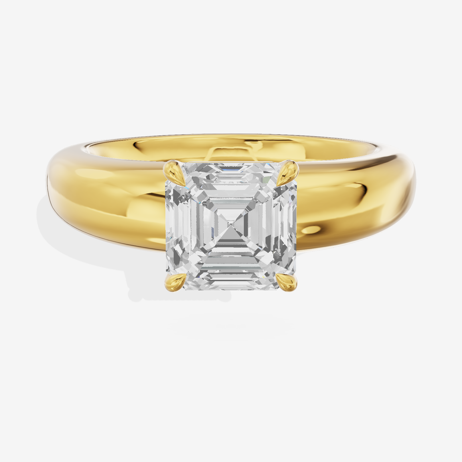 Whispered Adorae 5mm Asscher Solitaire Engagement Ring in 18K Yellow Gold