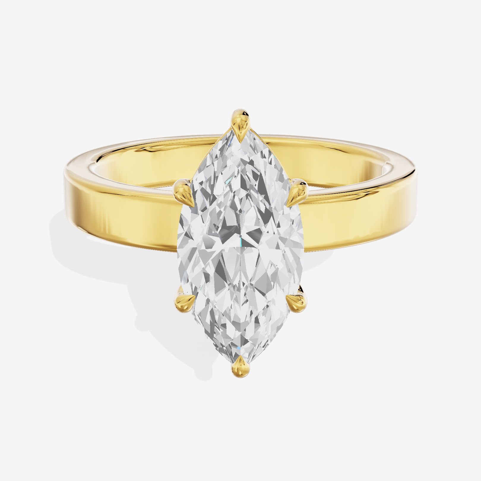 Eternal Vowsae 3mm Marquise Solitaire Engagement Ring in 14K Yellow Gold