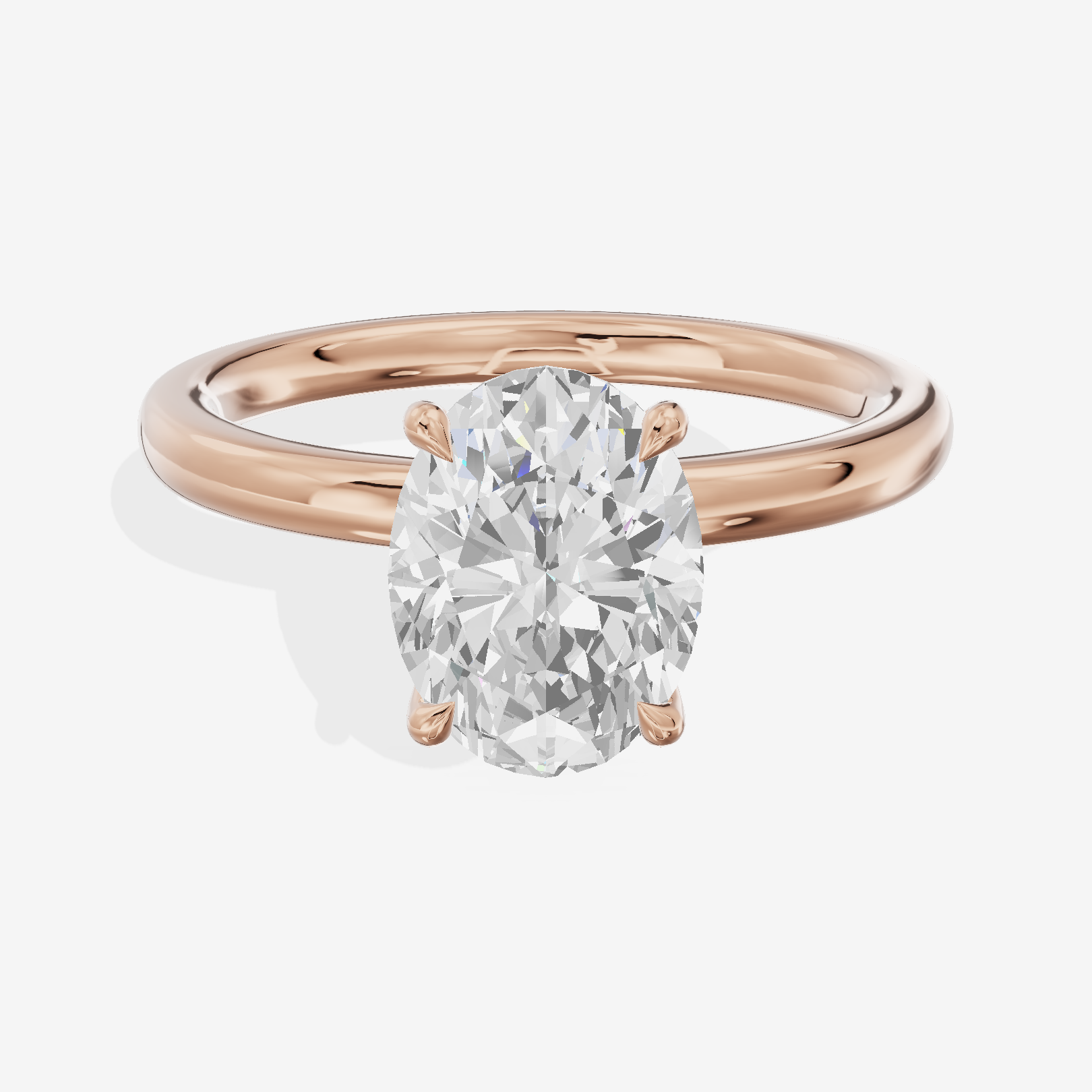 Tensare Halo Oval Engagement Ring (1/4 ct. tw.) in 18K Rose Gold