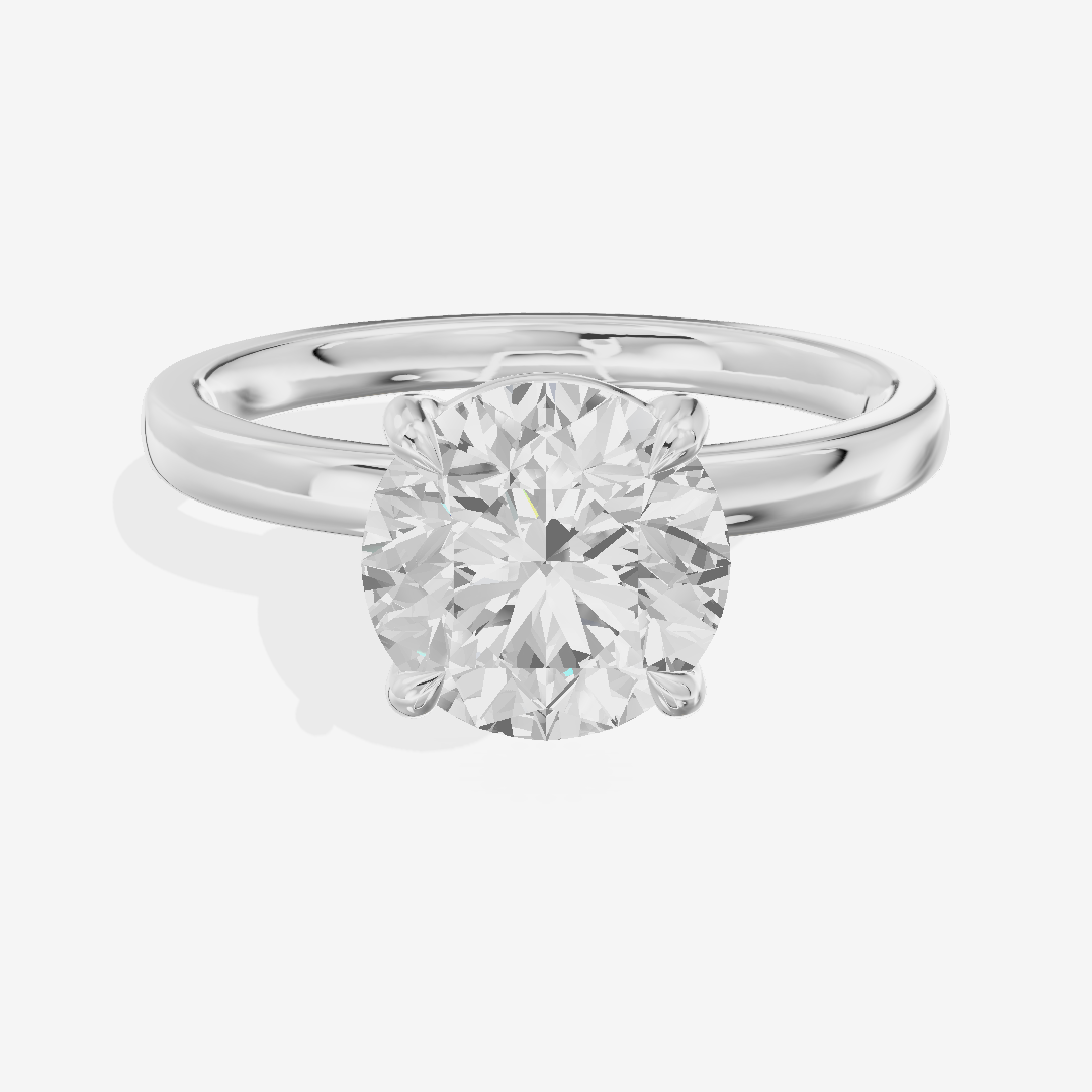 Petite Eversince 2mm Round Solitaire Engagement Ring in Platinum