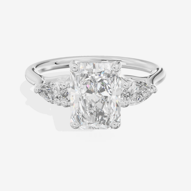 Grand Vowsae Three Stone Radiant Engagement Ring (2/5 ct. tw.) in 14K White Gold