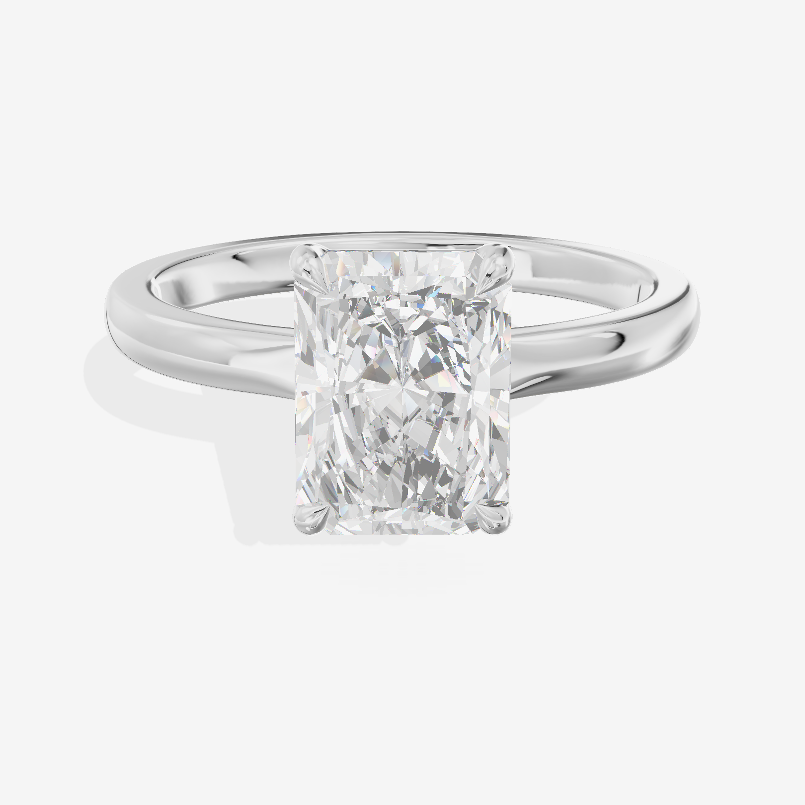 Lumina Ring 2mm Radiant Solitaire Engagement Ring in 14K White Gold