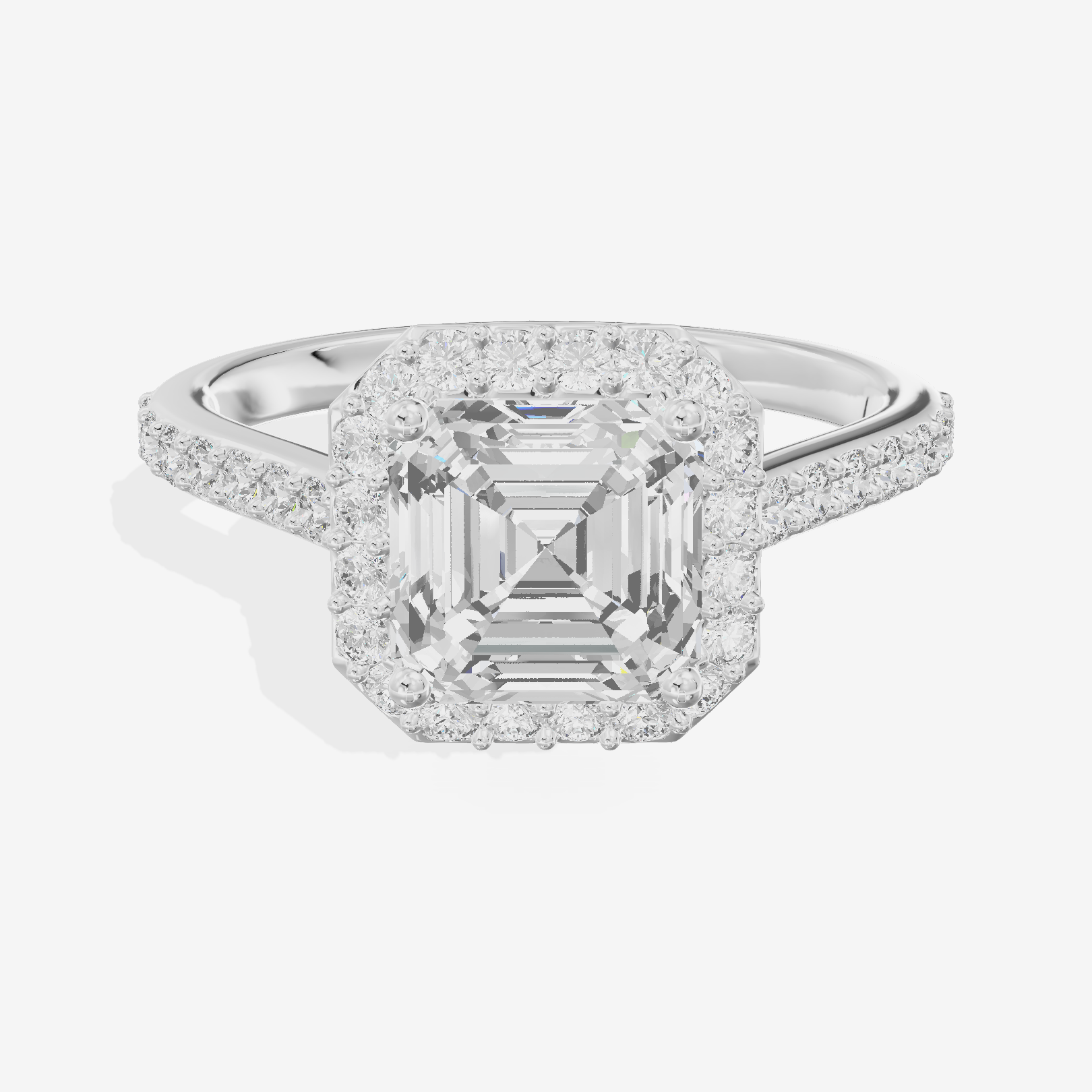 Lateria Halo Asscher Engagement Ring (1/3 ct. tw.) in 18K White Gold