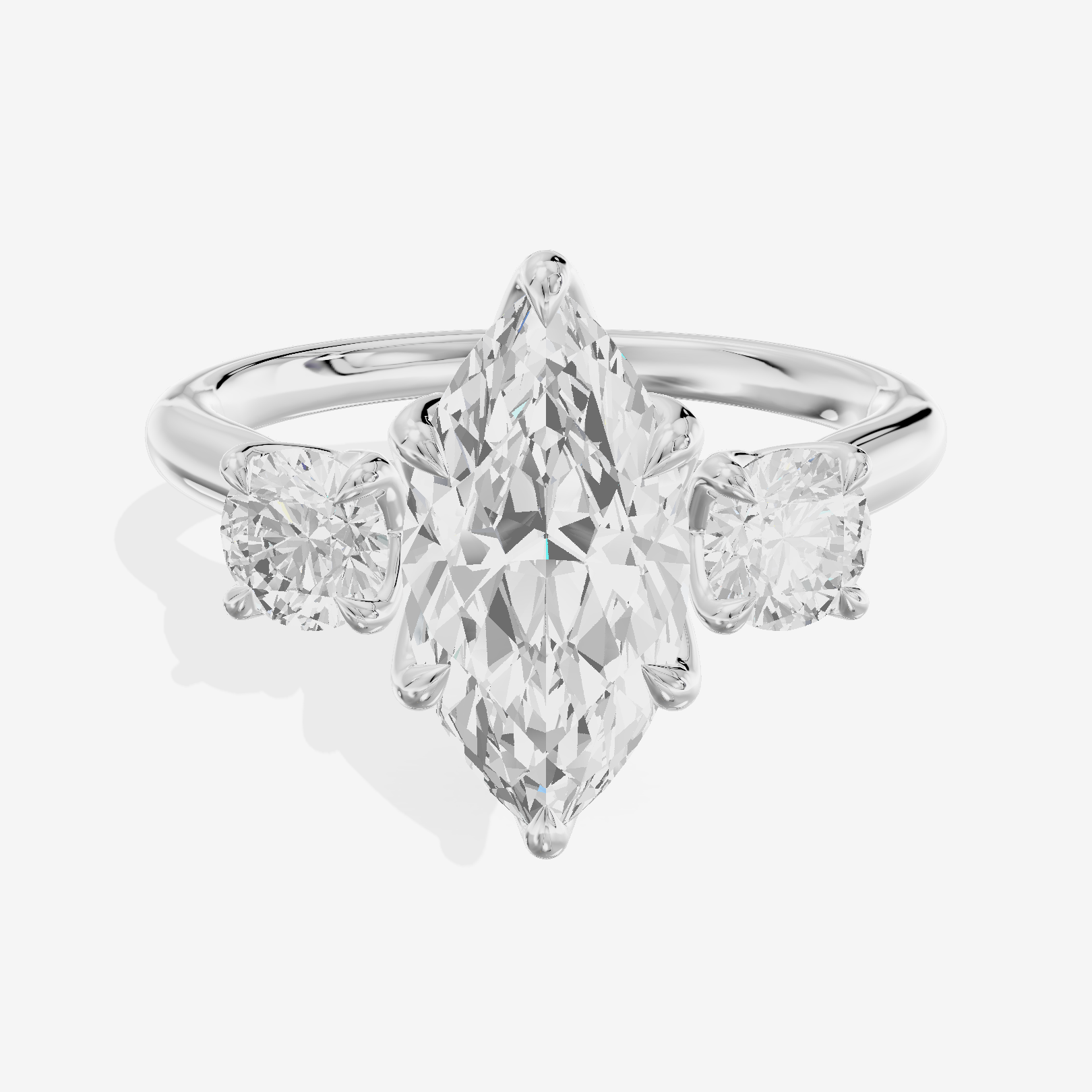 Grand Triade Marquise Three Stone Engagement Ring (2/5 ct. tw.) in Platinum