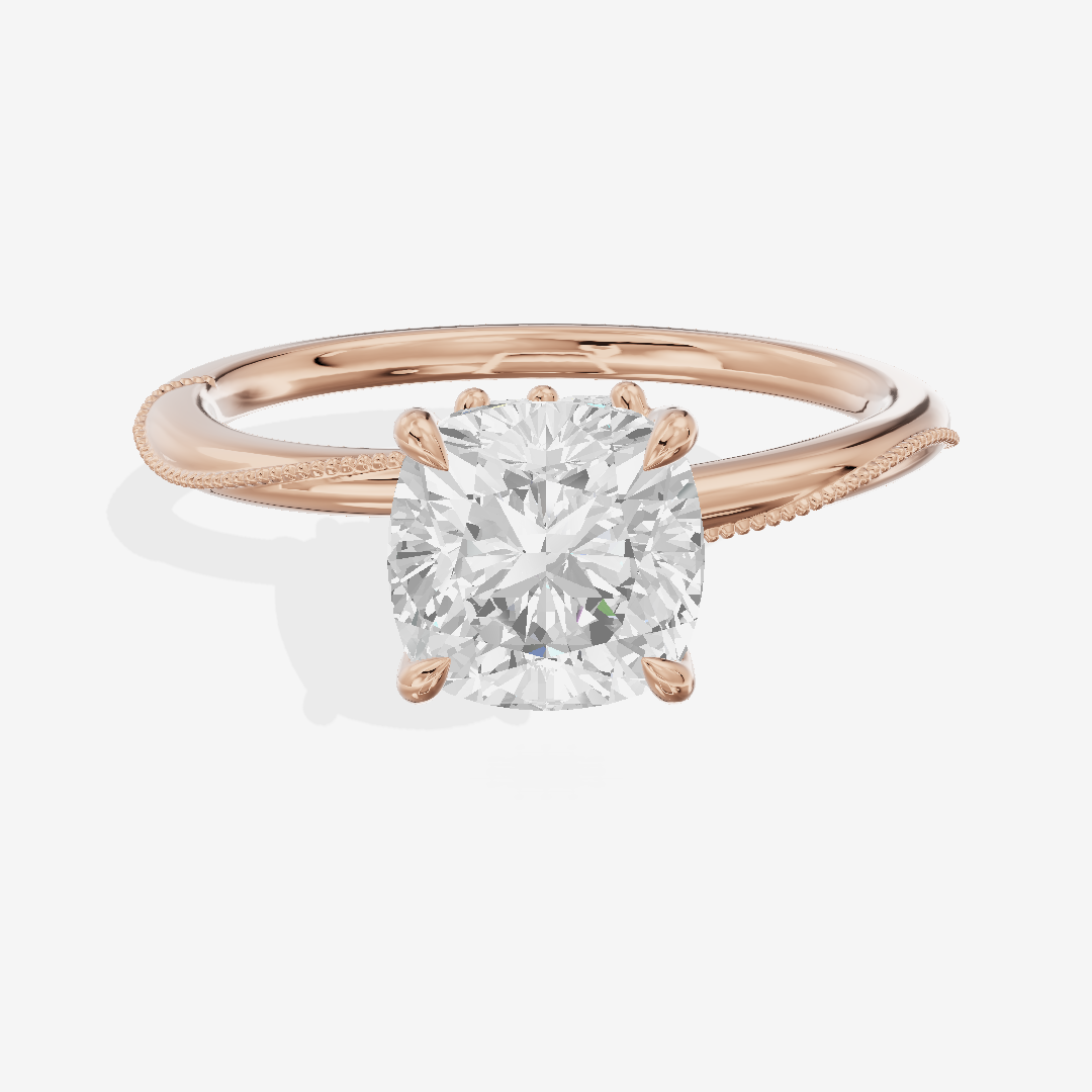 Vintage Coeurine Cushion Engagement Ring (1/10 ct. tw.) in 18K Rose Gold
