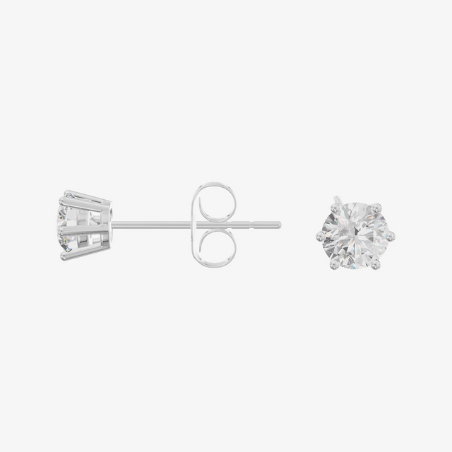 Six-Prong Round Stud Earrings (2/3 ct. tw.) in 18K White Gold
