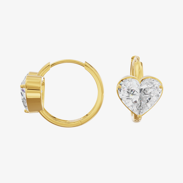 Heart Huggie Hoop Earrings (1.36 ct. tw.) in 18K Yellow Gold