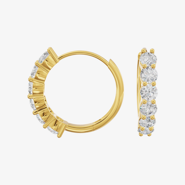 Graduated Round Hoop Earrings (5/8 ct. tw.) in 18K Yellow Gold