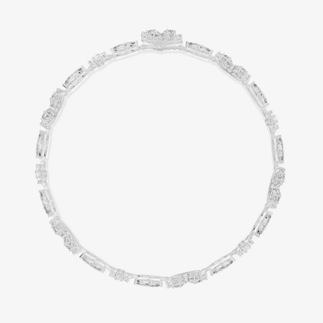 Marquise Petal Flower Station Bracelet (6.83 ct. tw.) in 18K White Gold