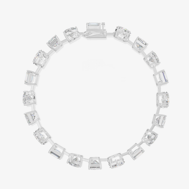 Mixed Cut Tennis Bracelet (10.4 ct. tw.) in 18K White Gold