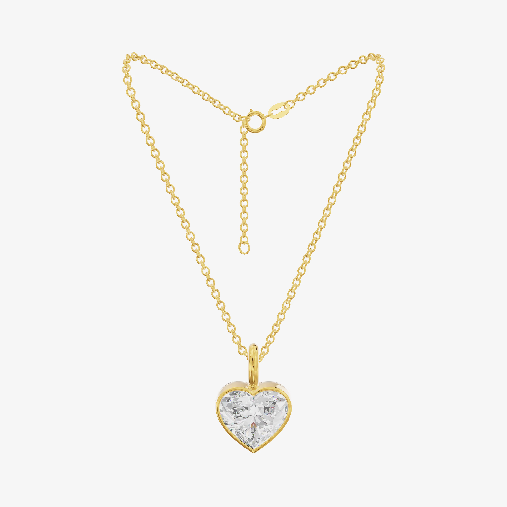 Bezel Heart Pendant (1.1 ct.) in 18K Yellow Gold