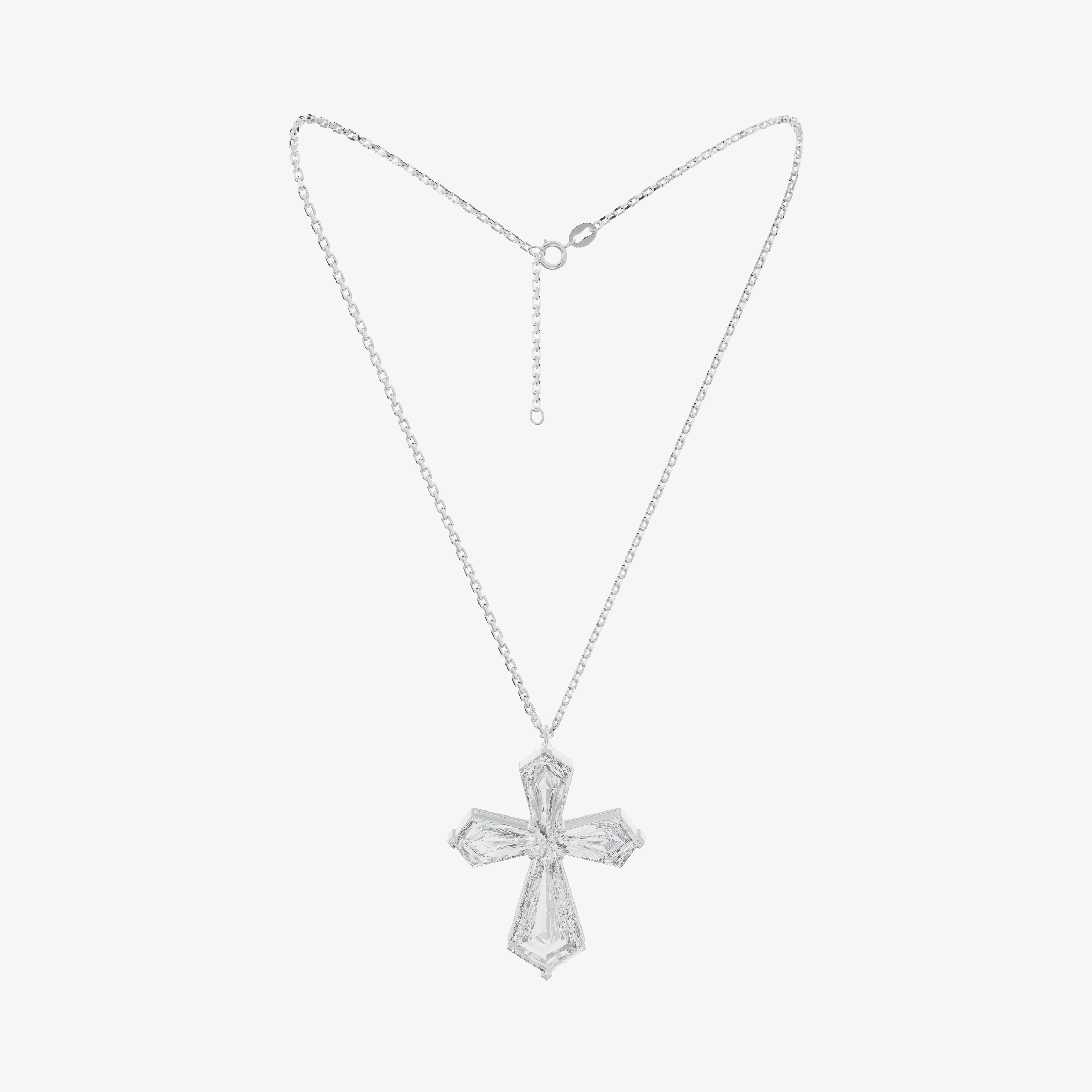 Cross Cluster Necklace (2.11 ct. tw.) in 18K White Gold