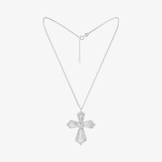Cross Cluster Necklace (2.11 ct. tw.) in 18K White Gold