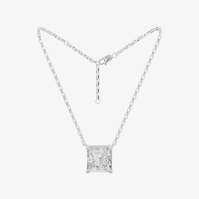 Basket Princess Solitaire Pendant (1.04 ct.) in 18K White Gold