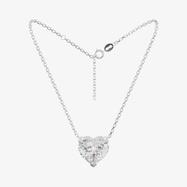 Floating Heart Solitaire Pendant (1.06 ct.) in Platinum