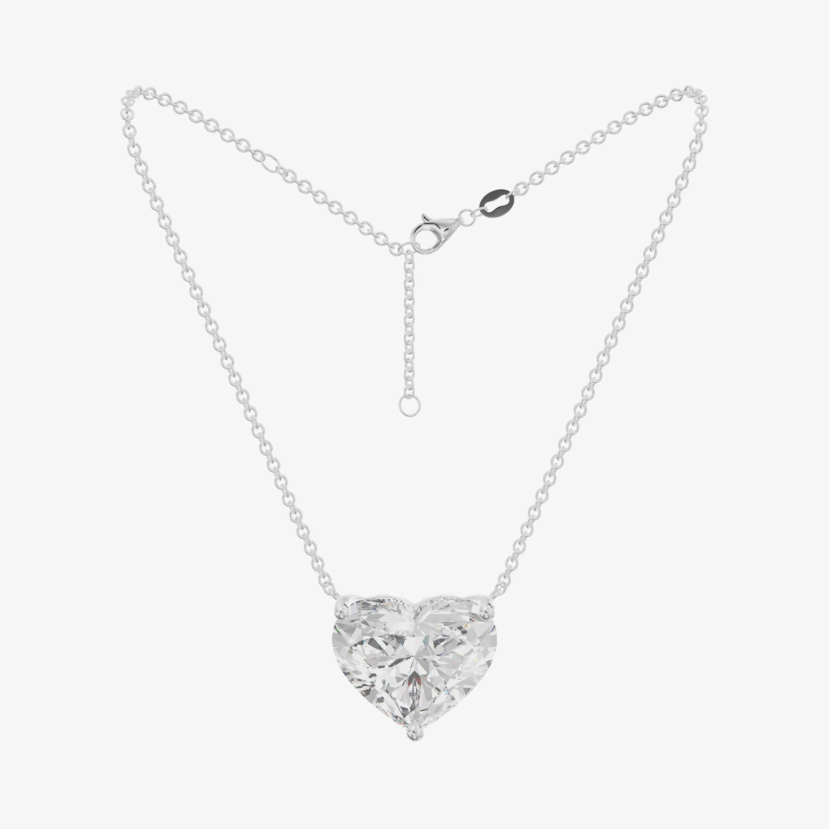 Floating Heart Solitaire Pendant (2.15 ct.) in 18K White Gold