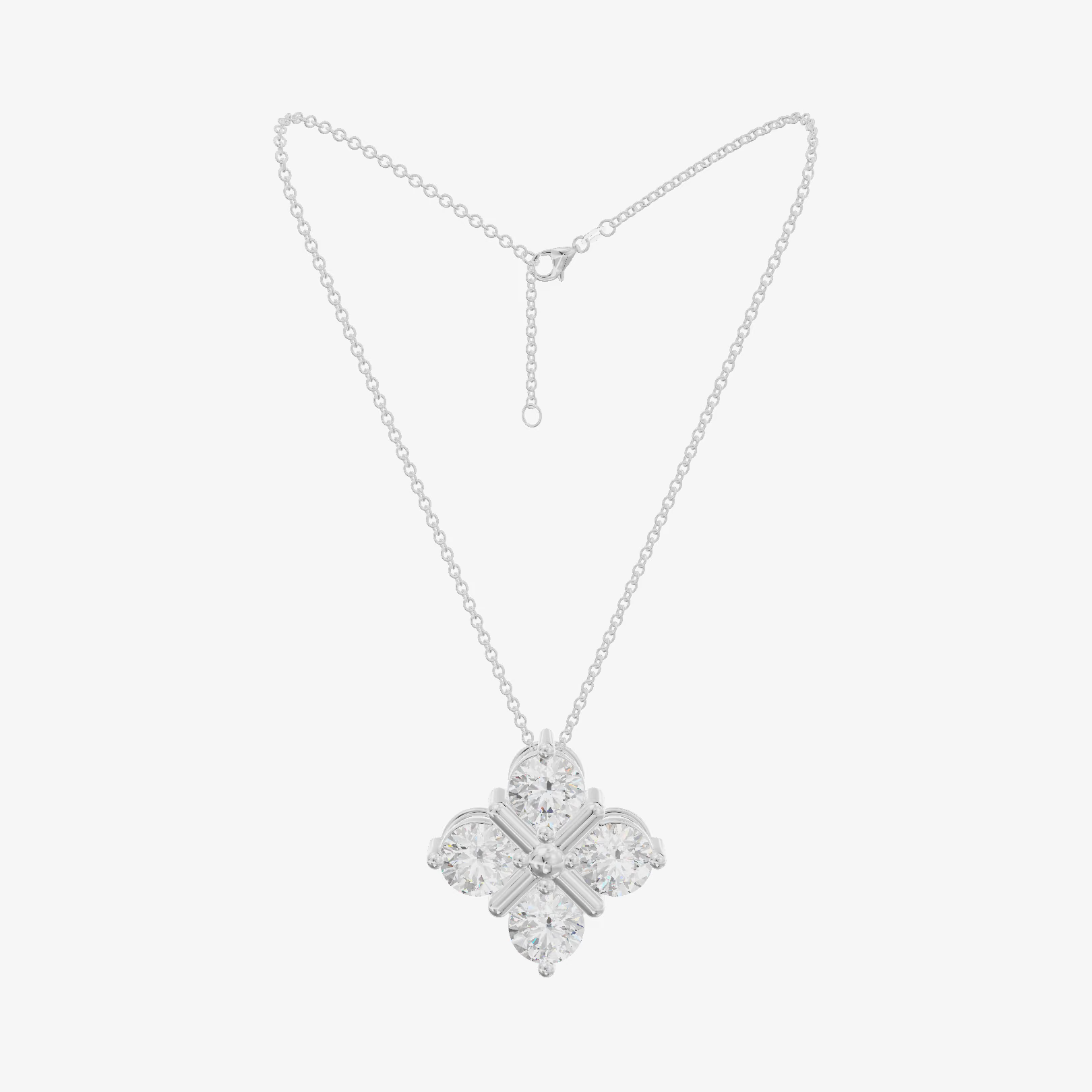 Four Round Clover Pendant (1.7 ct. tw.) in 18K White Gold