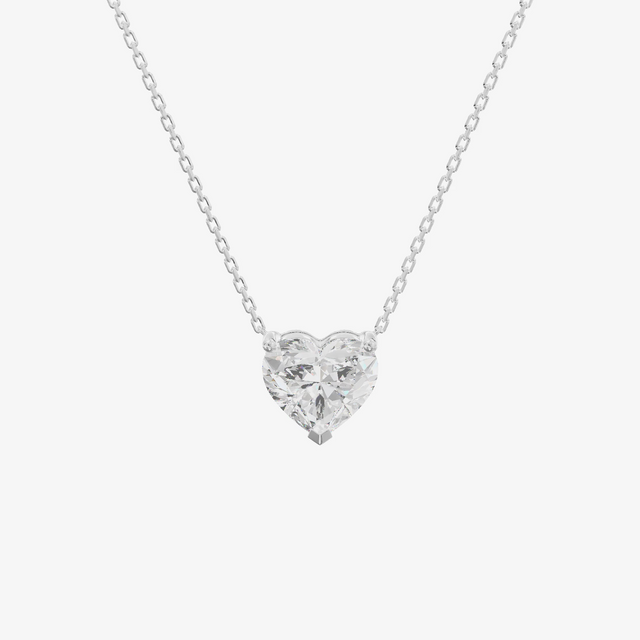 Floating Heart Solitaire Pendant (1.06 ct.) in Platinum