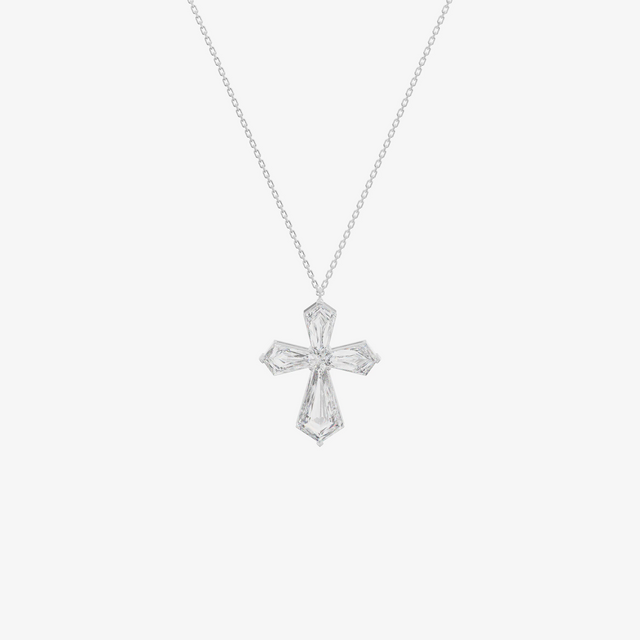 Cross Cluster Necklace (2.11 ct. tw.) in 18K White Gold