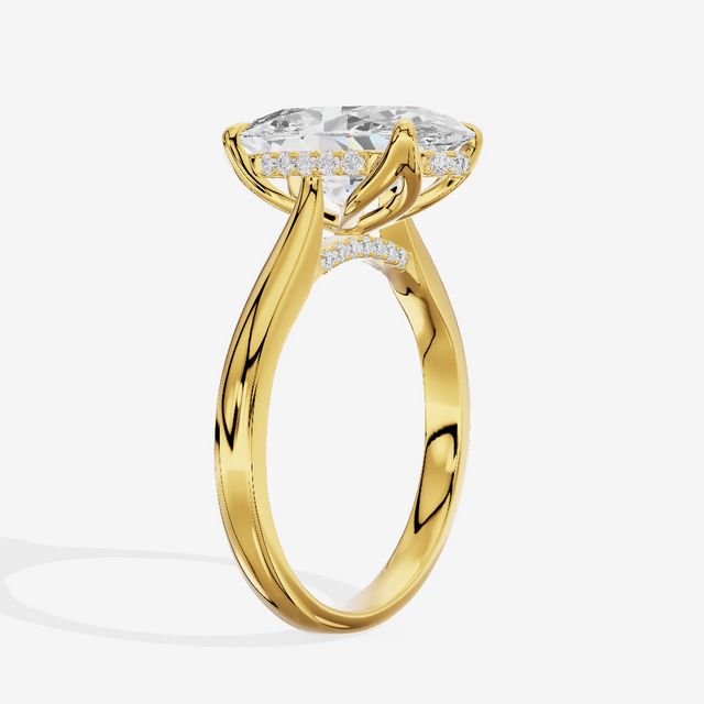 East-West Oval Twist Engagement Ring (3.03 ct. tw.) in 14K Yellow Gold