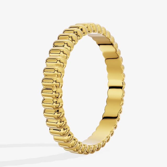 Eternity Engagement Ring in 18K Yellow Gold