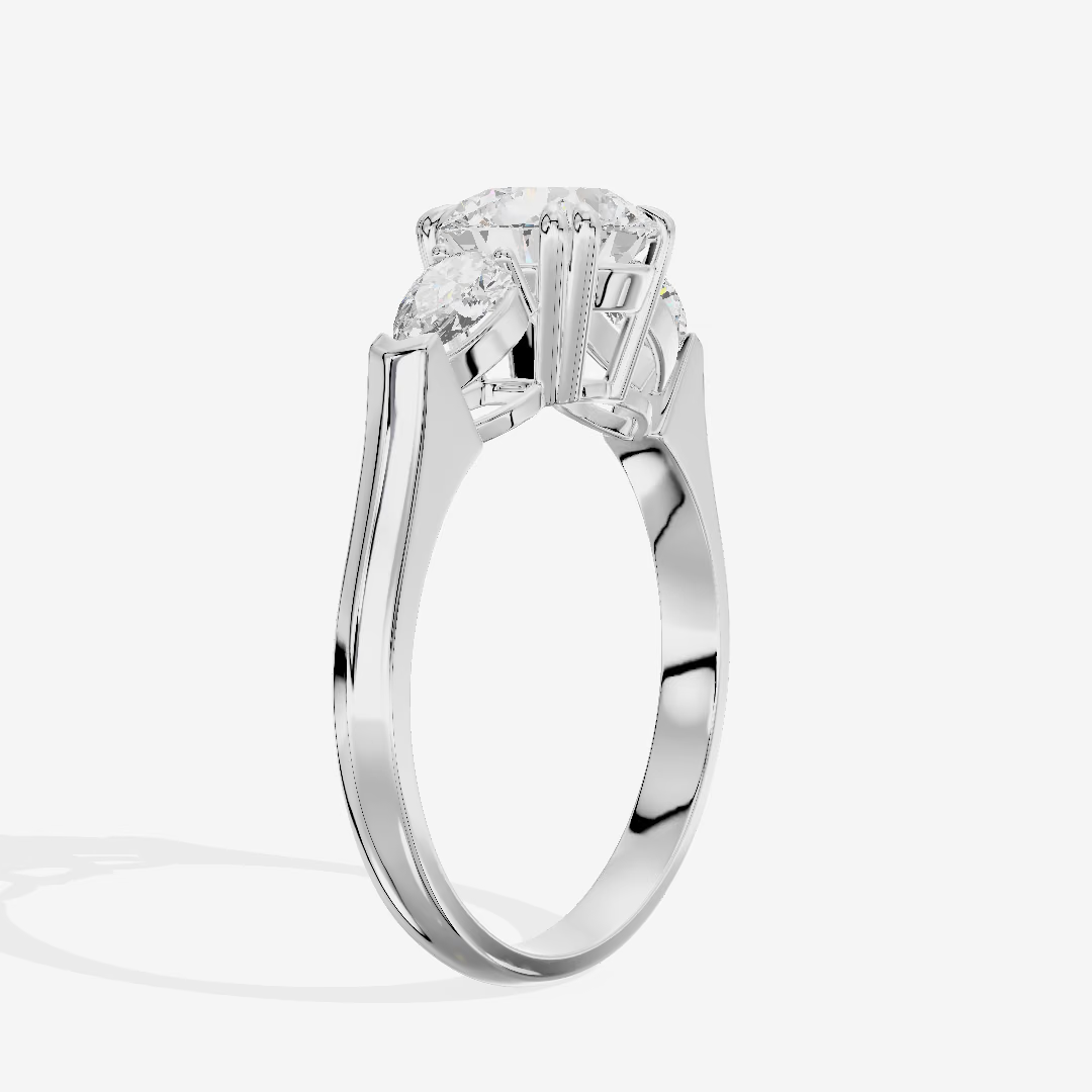 Cathedral Solitaire Round Engagement Ring (2.01 ct. tw.) in Platinum