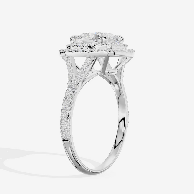 Double Halo Cushion Engagement Ring (2.2 ct. tw.) in Platinum