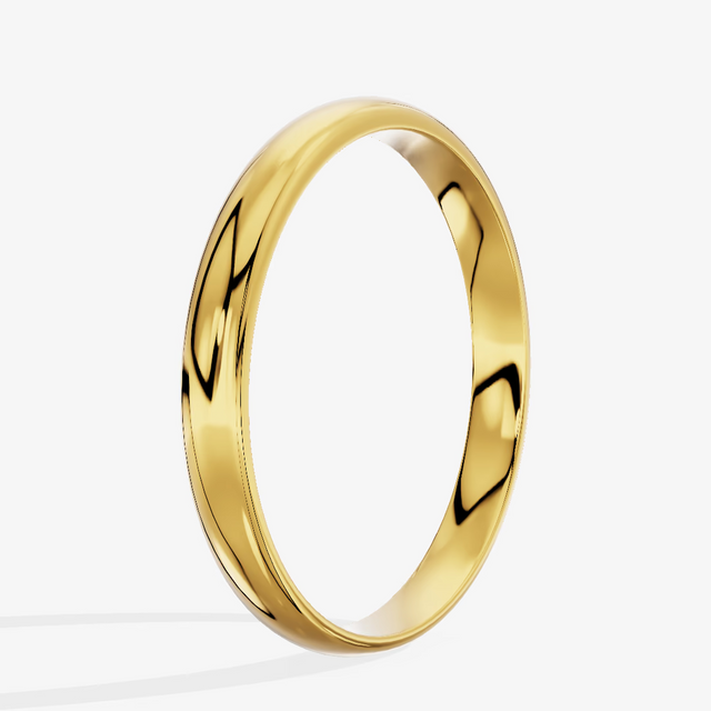 Classic Plain Gold Wedding Band in 14K Yellow Gold