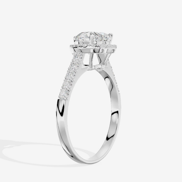 Halo Pavé Heart Engagement Ring (1.05 ct. tw.) in 18K White Gold