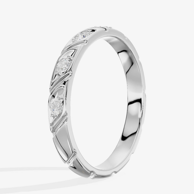 Round Wedding Band (1/6 ct. tw.) in 18K White Gold