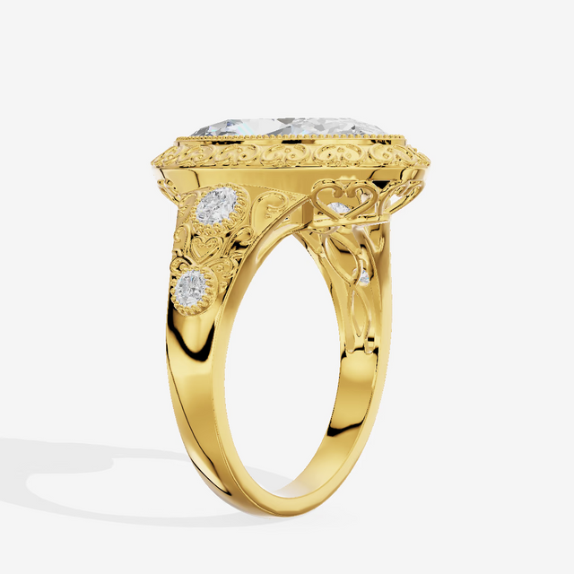 Halo Oval Engagement Ring (3.01 ct. tw.) in 18K Yellow Gold