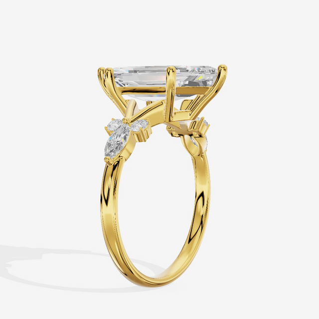 Step-Cut Marquise Engagement Ring (3.02 ct. tw.) in 14K Yellow Gold