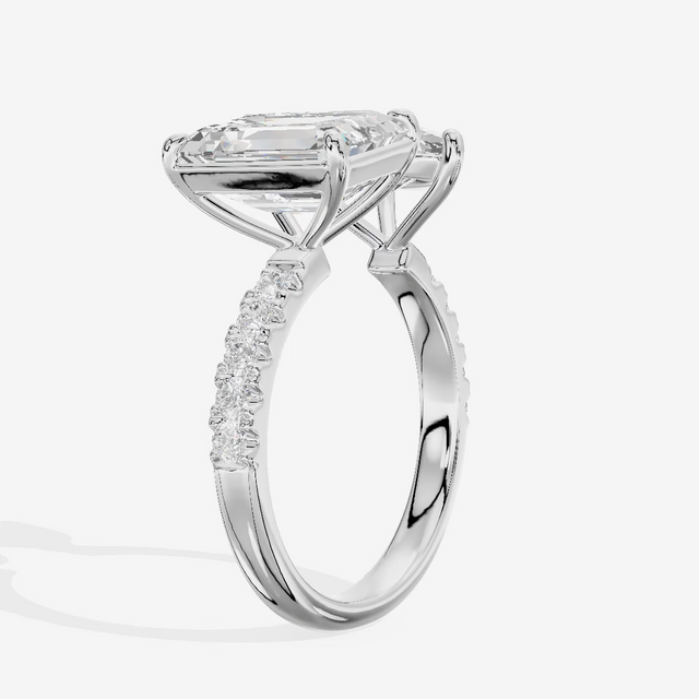 Toi et Moi Emerald and Pear Engagement Ring (3.05 ct. tw.) in 18K White Gold