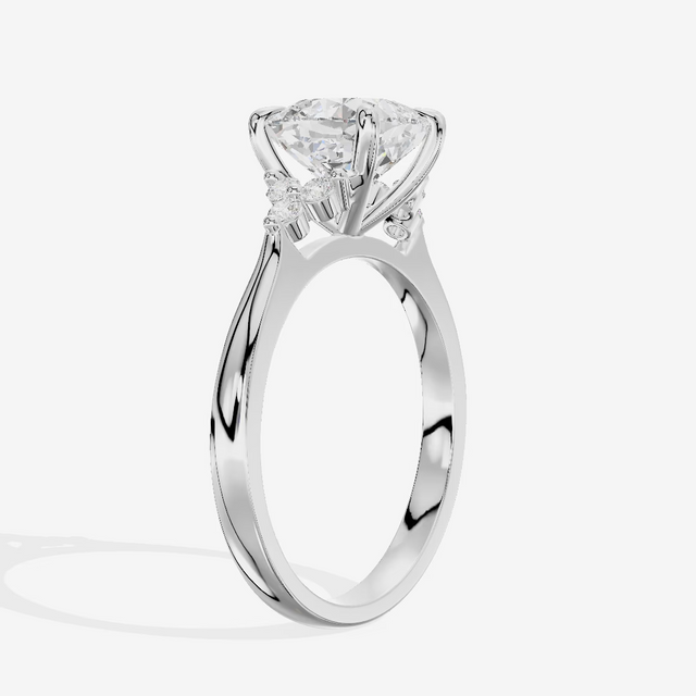 Cathedral Solitaire Cushion Engagement Ring (2.01 ct. tw.) in Platinum