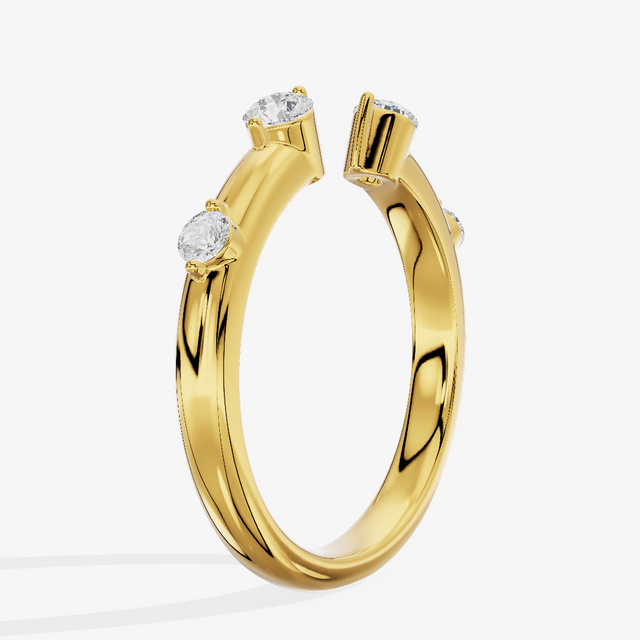 Minimal Open Cuff Diamond Band (1/4 ct. tw.) in 18K Yellow Gold
