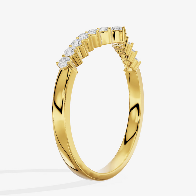 Shared Prong Half Eternity Diamond Band (1/5 ct. tw.) in 18K Yellow Gold