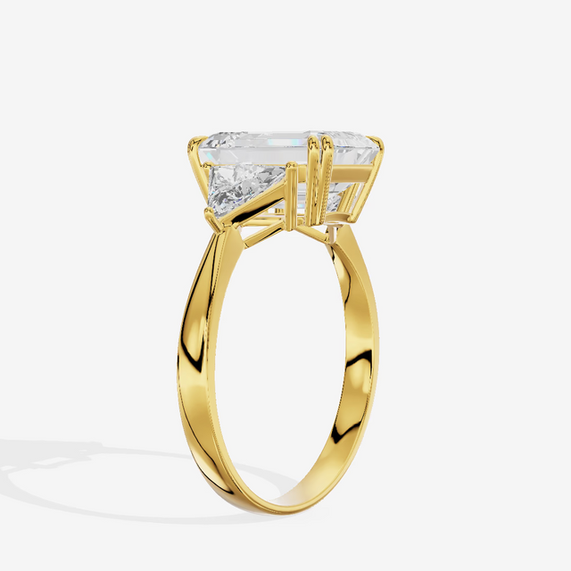 Three Stone Trapezoid Radiant Engagement Ring (3.01 ct. tw.) in 14K Yellow Gold