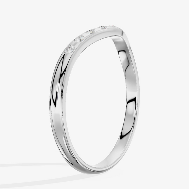 Low Profile Pavé Round Wedding Band (1/10 ct. tw.) in Platinum
