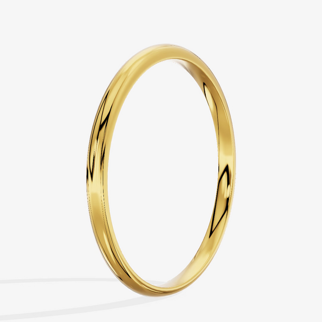 Classic Plain Gold Wedding Band in 14K Yellow Gold