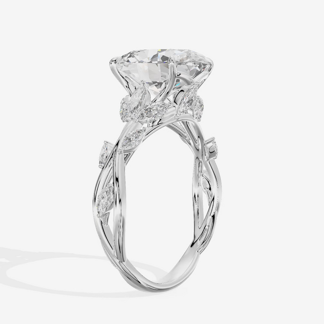 Vine Marquise Oval Engagement Ring (3.08 ct. tw.) in 14K White Gold