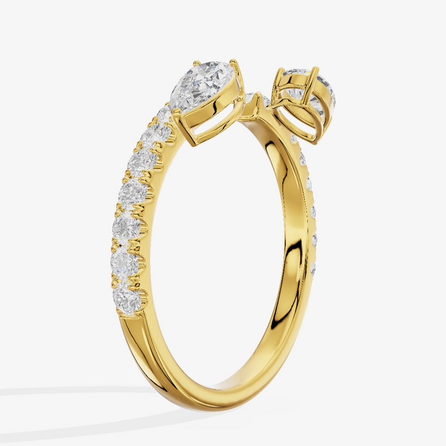 Pear Open Cuff Diamond Band (3/4 ct. tw.) in 18K Yellow Gold