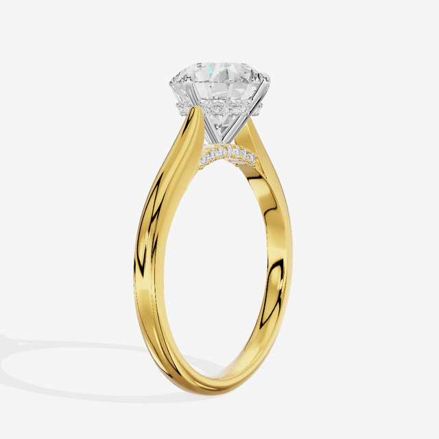 Halo Pavé Round Engagement Ring