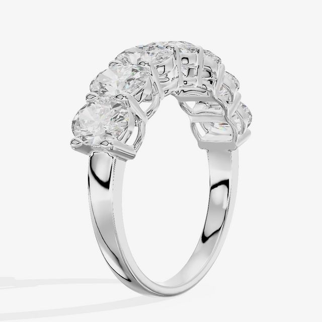 Shared Prong Half Eternity Oval Diamond Band (1.46 ct. tw.) in 18K White Gold